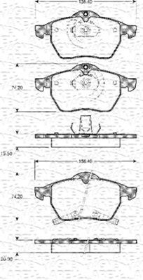 MAGNETI MARELLI Piduriklotsi komplekt,ketaspidur 430216171032